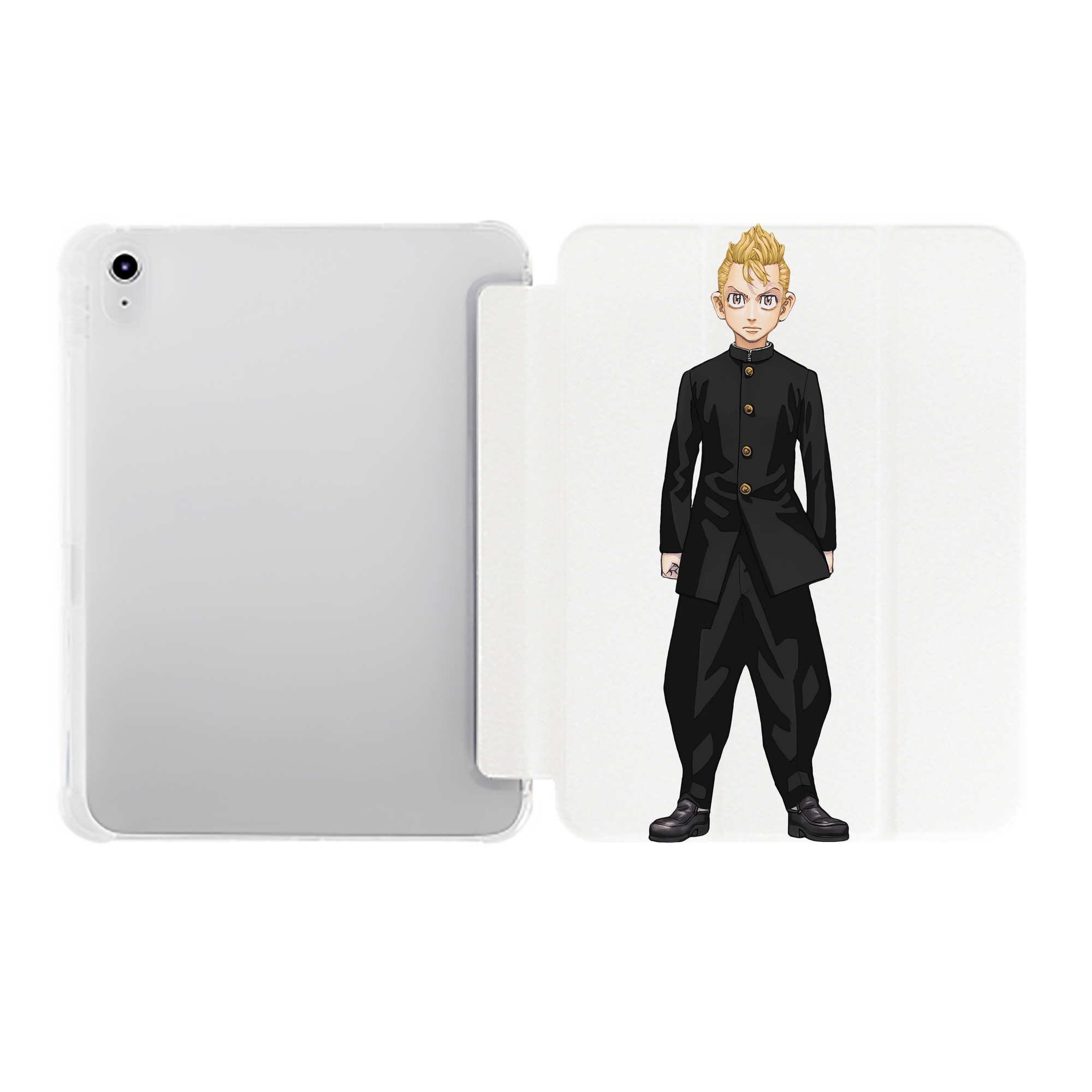 （画像用） 東京リベンジャーズ Tokyo Revengers IPad ケース ペン収納付き 三つ折りスタンド PUレザー×シリコン 対応機種9.5/10.5/10.9インチ